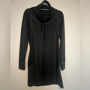 KUHL Lea Women Black Heathered Cowl Neck Long Sleeve Tunic Dress Pockets Size M